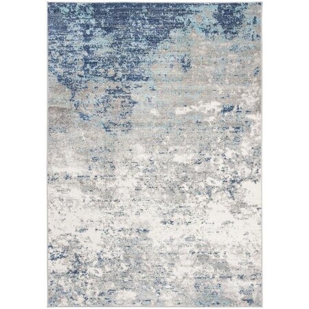 Safavieh 6 ft. 7 in. x 6 ft. 7 in. Brentwood Power-Loomed Round Rug Light Gray & Blue BNT822F-7R